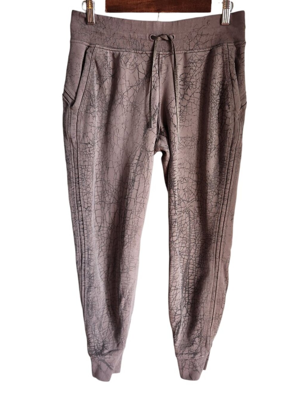 Lululemon Pants Women's 8 Green Taupe Marble Warm Down Jogger 7/8 Length